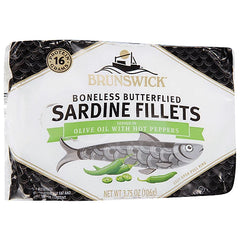 Brunswick Sardine 106g Served in Olive Oil With Hot Pepper Sets Of 3