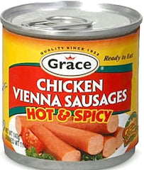 Grace Chicken Vienna Sausage 140g Sets Of 3 Hot & Spicy Shelly