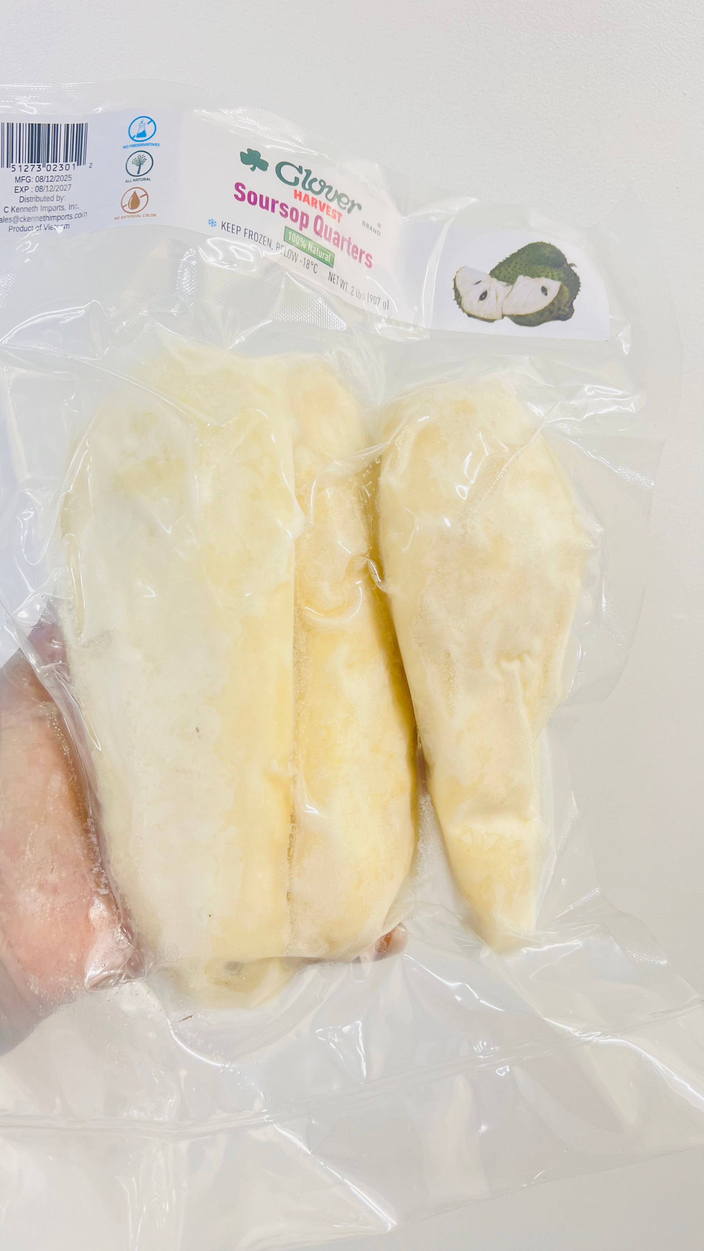 Clover Harvest Soursop Slice/Quarters Frozen 2lbs