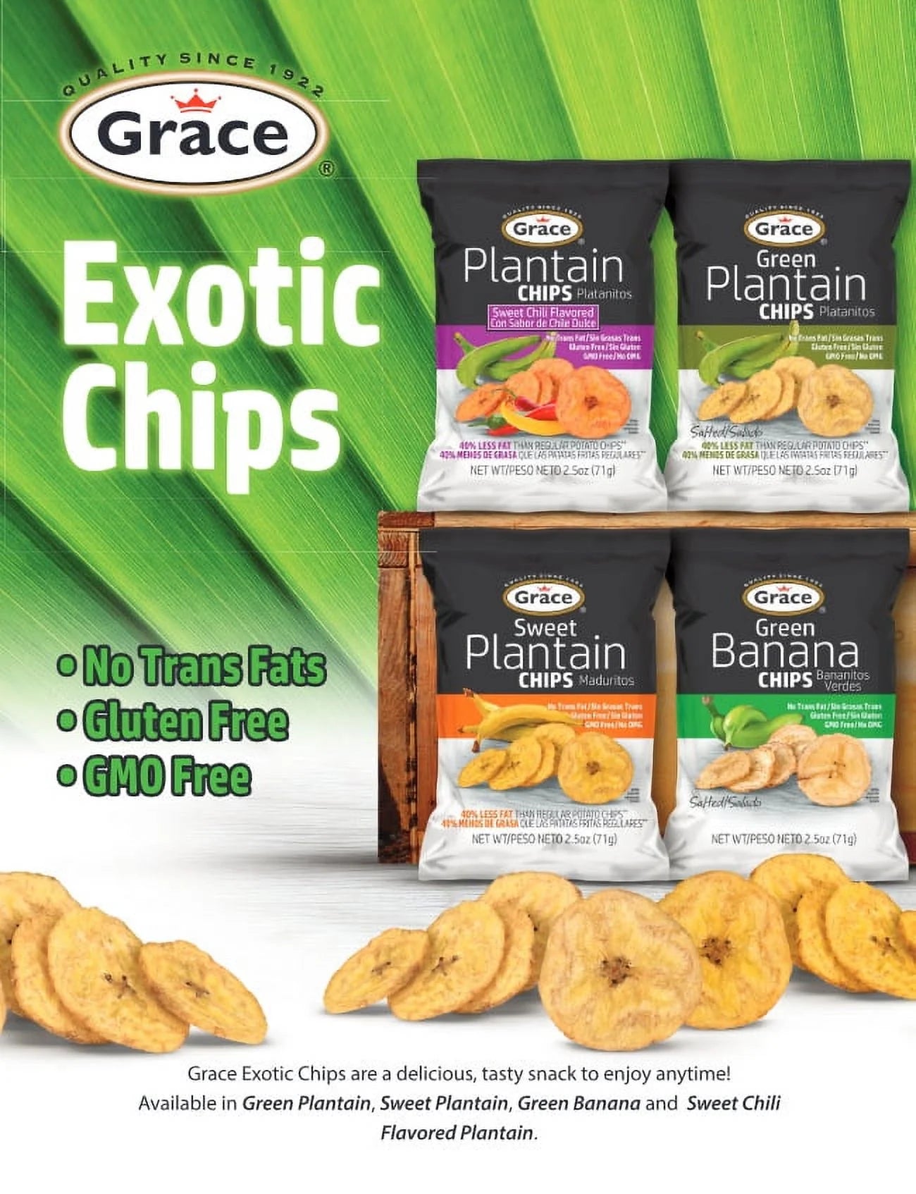 GRACE Sweet Plantain Chips Sets Of 3