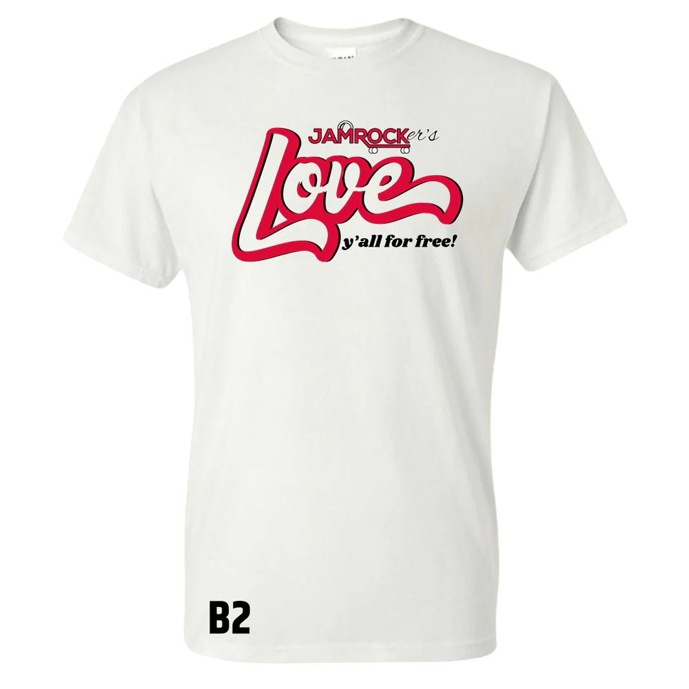 Jamrocker’s Love Y’all For Free T. Shirt Sort Selves B2