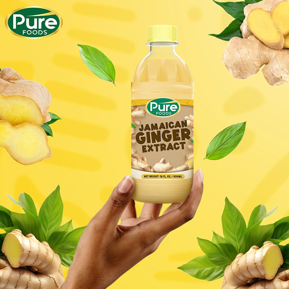 PURE FOOD JAMAICAN GINGER EXTRACT 454ML