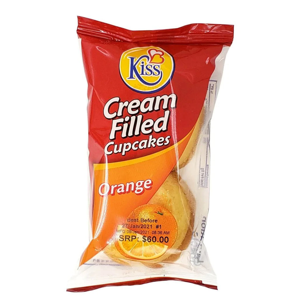 Kiss -Cream Filled Cup Cake Sets OF 6 MIX FLAVORS ORANGE